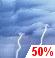Chance Thunderstorms Chance for Measurable Precipitation 50%